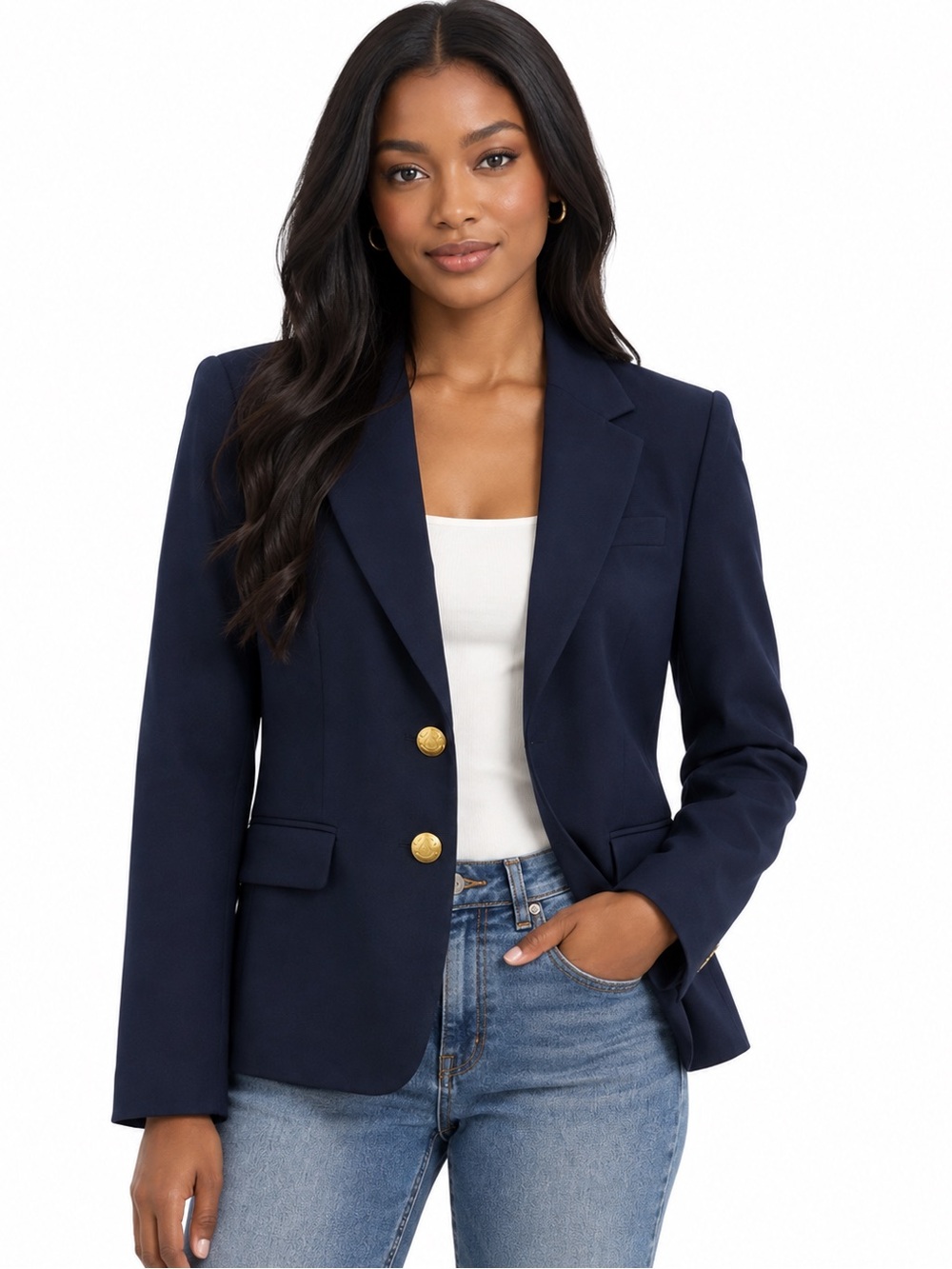 NWT J.Crew Navy Gold Buttons Tailored Preppy Blazer Sz 10
